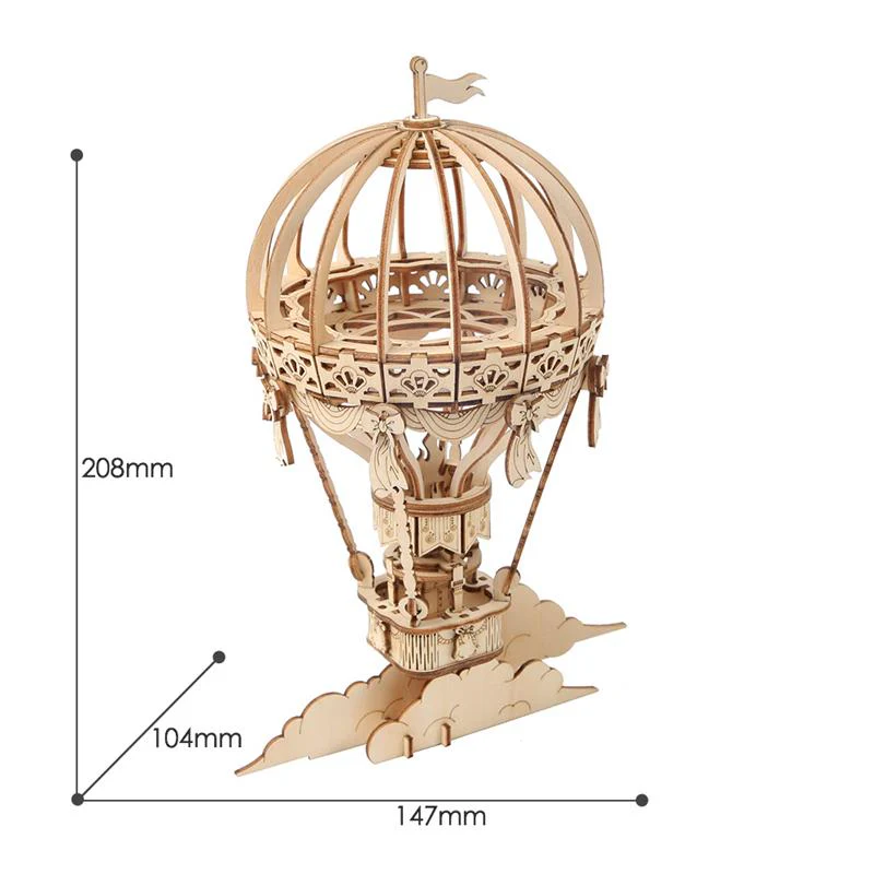 Robotime Rolife Hot Air Balloon Building Kit - Image 3
