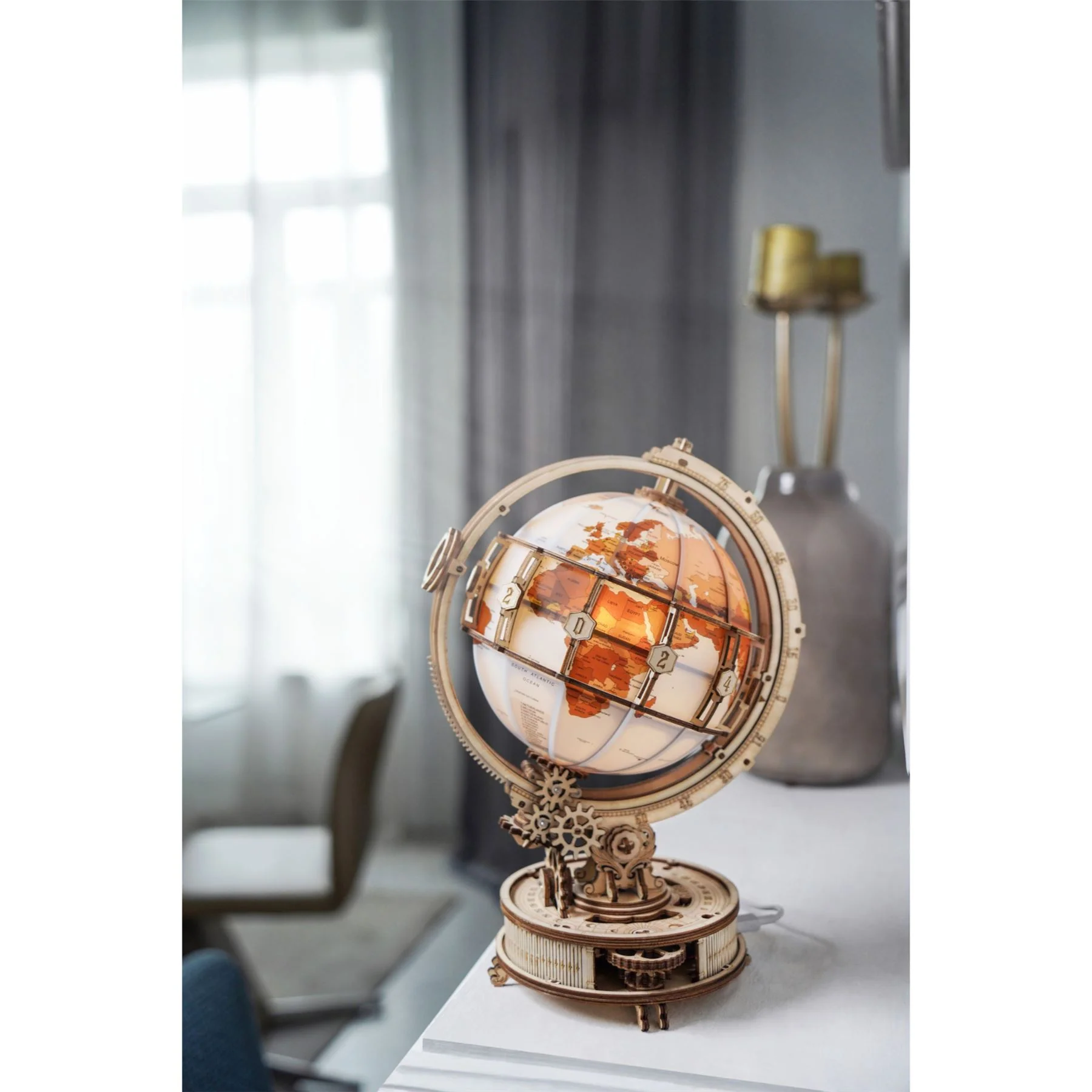Robotime ROKR Luminous Globe Building Kit - Image 10