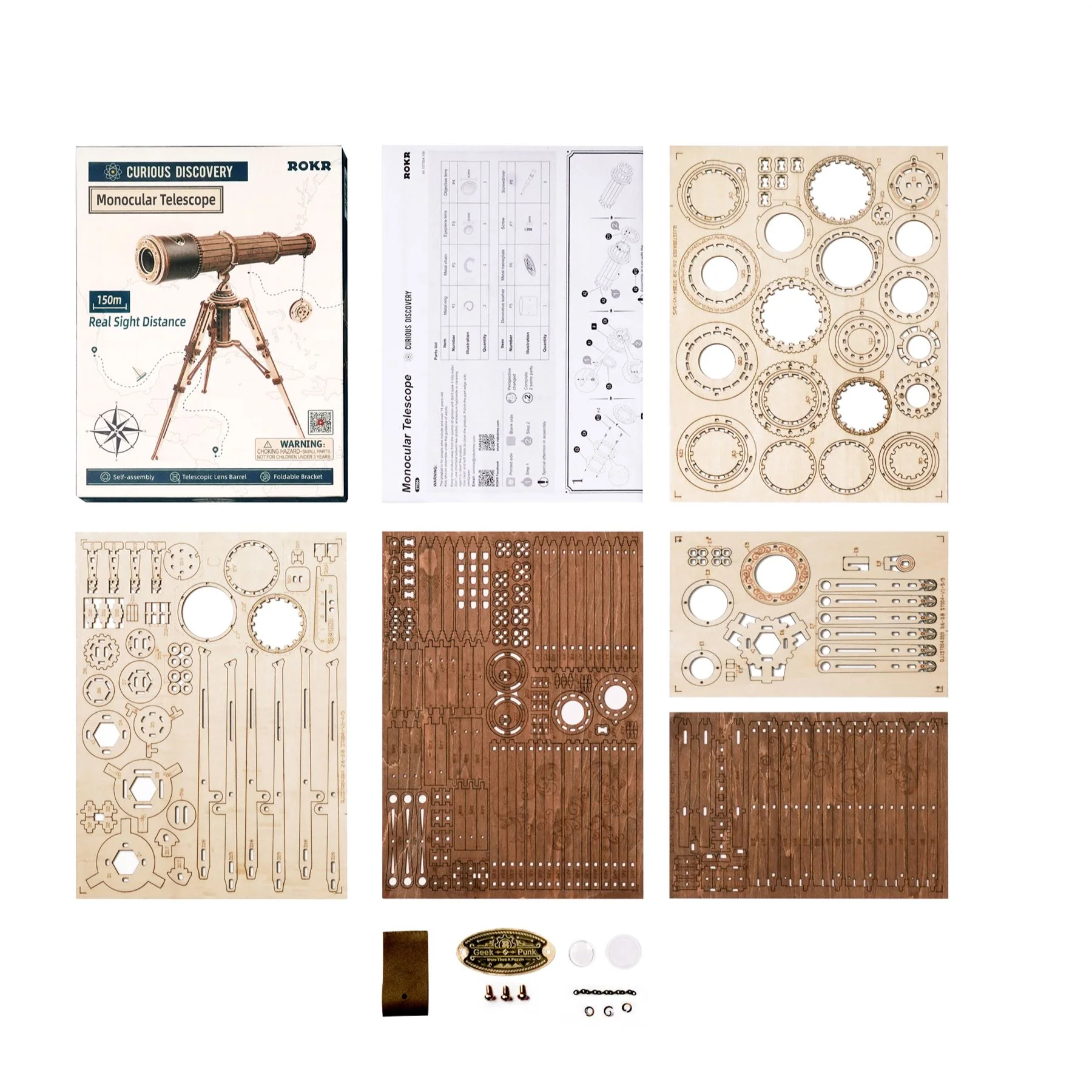 Robotime ROKR Monocular Telescope Building Kit - Image 3