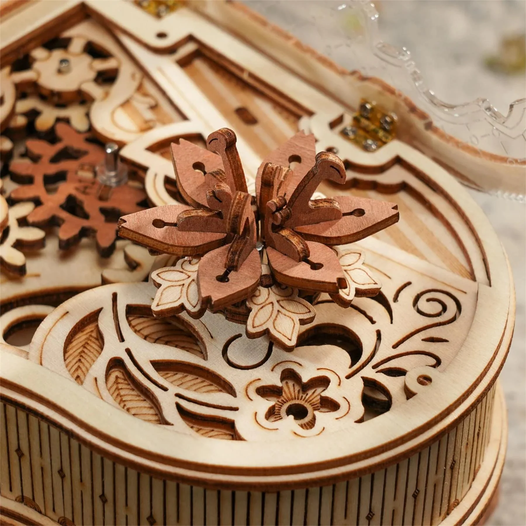 Robotime ROKR Magic Piano 3D Musical Box Wooden Model Kit - Image 3