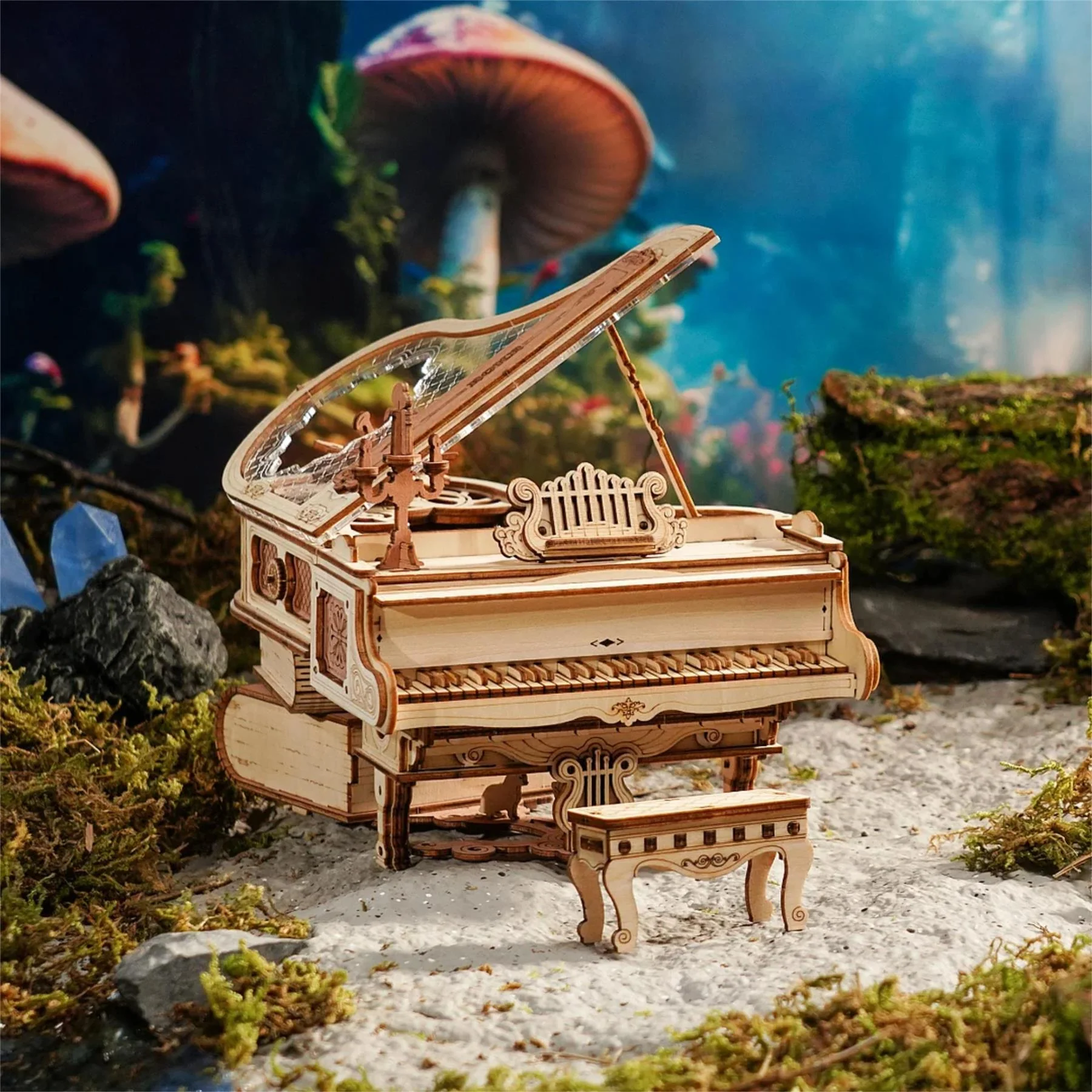 Robotime ROKR Magic Piano 3D Musical Box Wooden Model Kit - Image 7