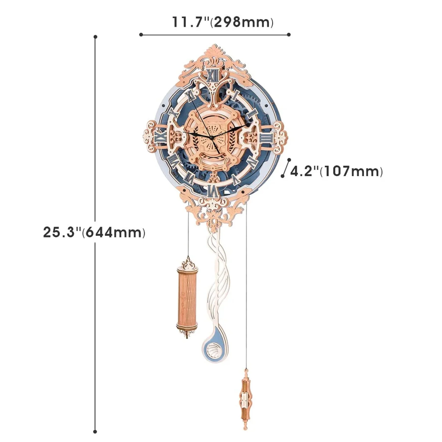 Robotime ROKR Romantic notes 3D Wall Clock Model Kit - Image 2