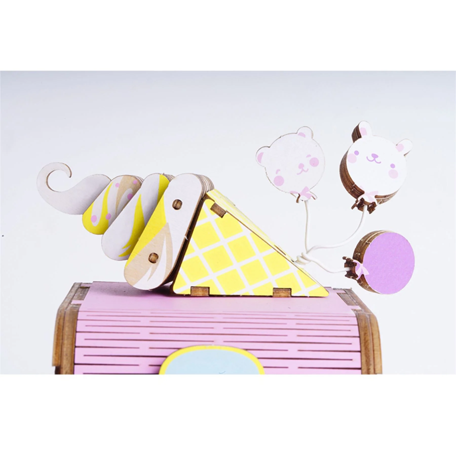 Robotime Rolife Moving Flavour Ice Cream Van Music Box Building Kit - Image 9