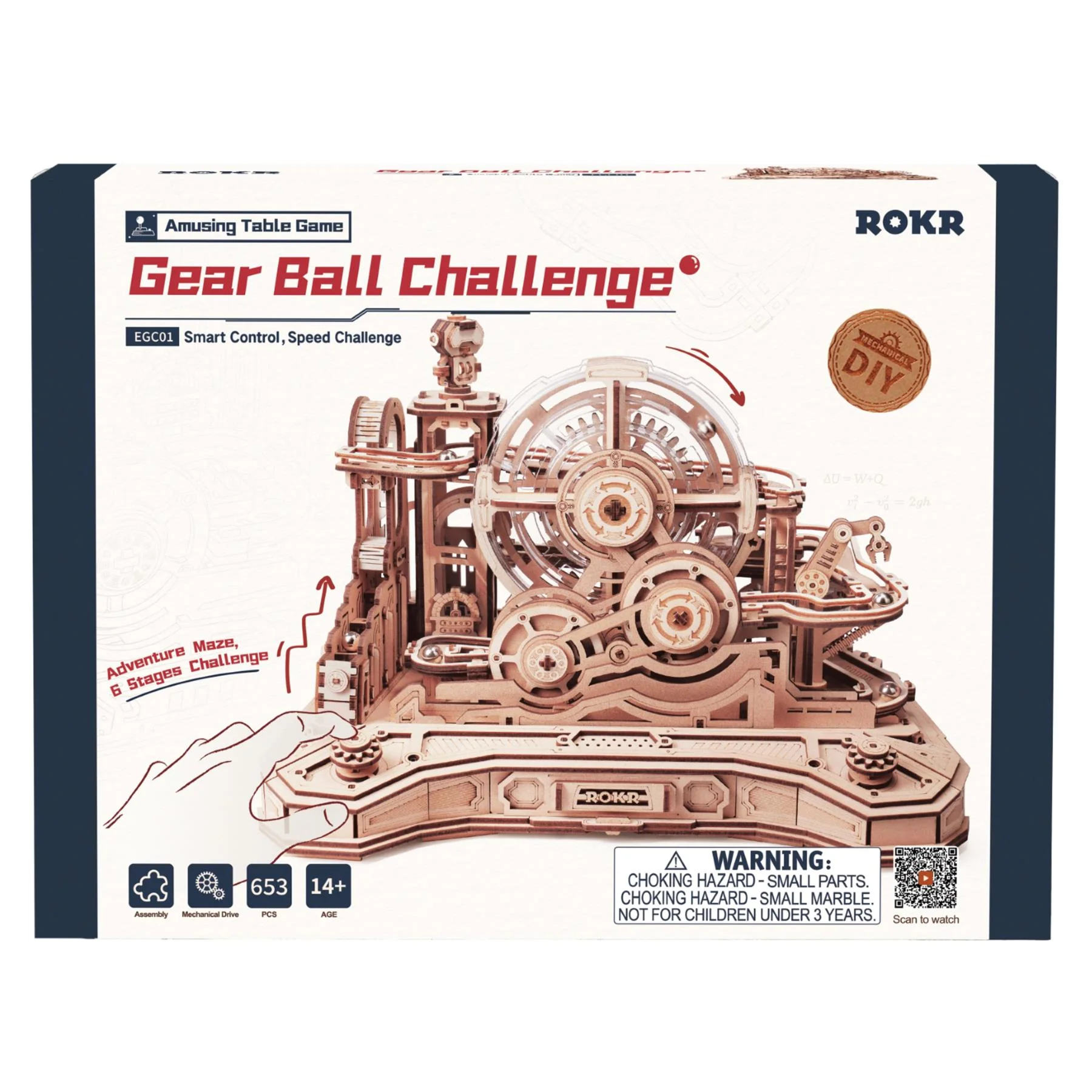 Robotime ROKR Gear Ball Challenge Wooden Puzzle Kit - Image 2