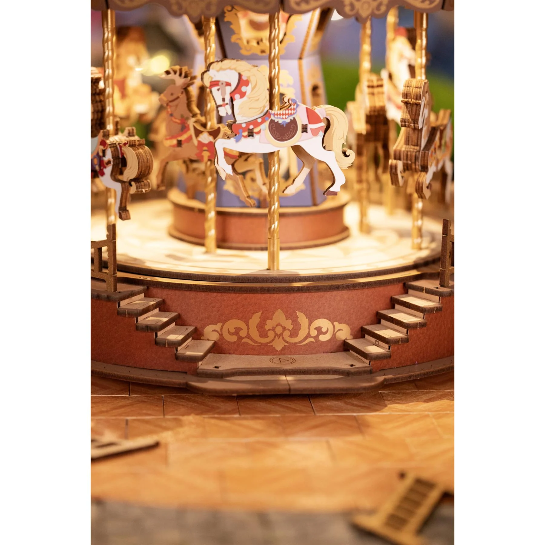 Rolife Classic Carousel Wooden Puzzle Kit - Image 7
