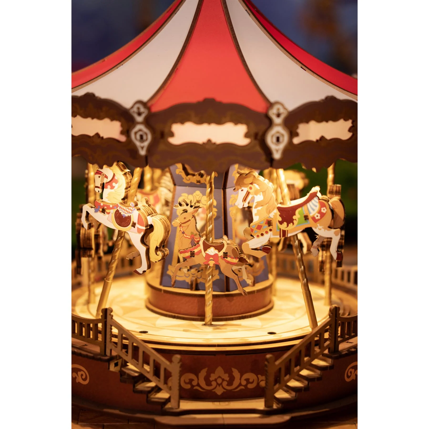 Rolife Classic Carousel Wooden Puzzle Kit - Image 9