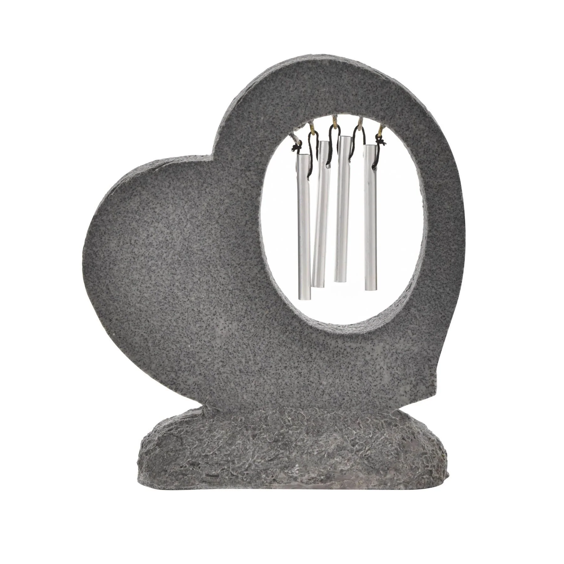 Thoughts Of You Graveside Stone Heart with Windchimes - Image 4