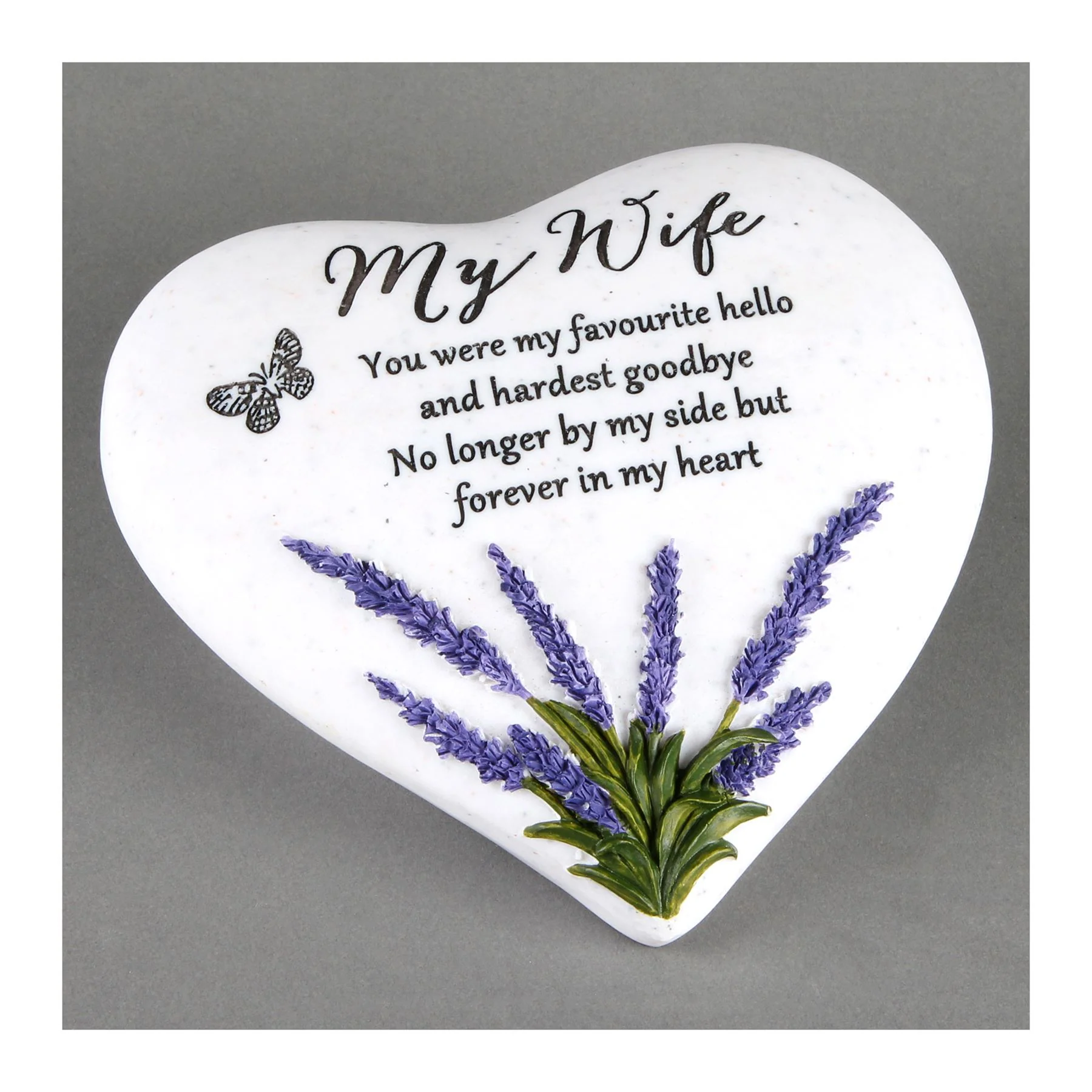 Thoughts Of You Heart Stone & Lavender Graveside Memorial - Image 10