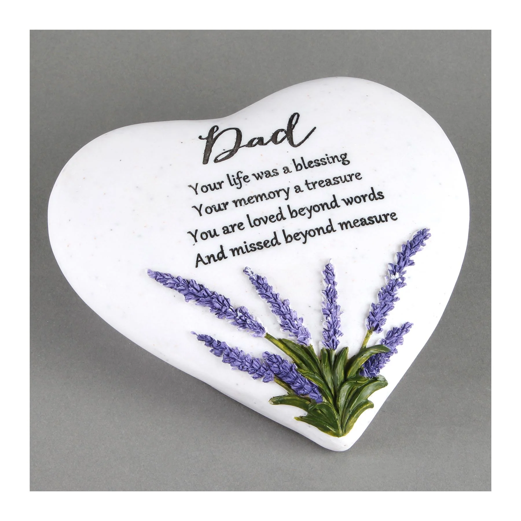 Thoughts Of You Heart Stone & Lavender Graveside Memorial - Image 6