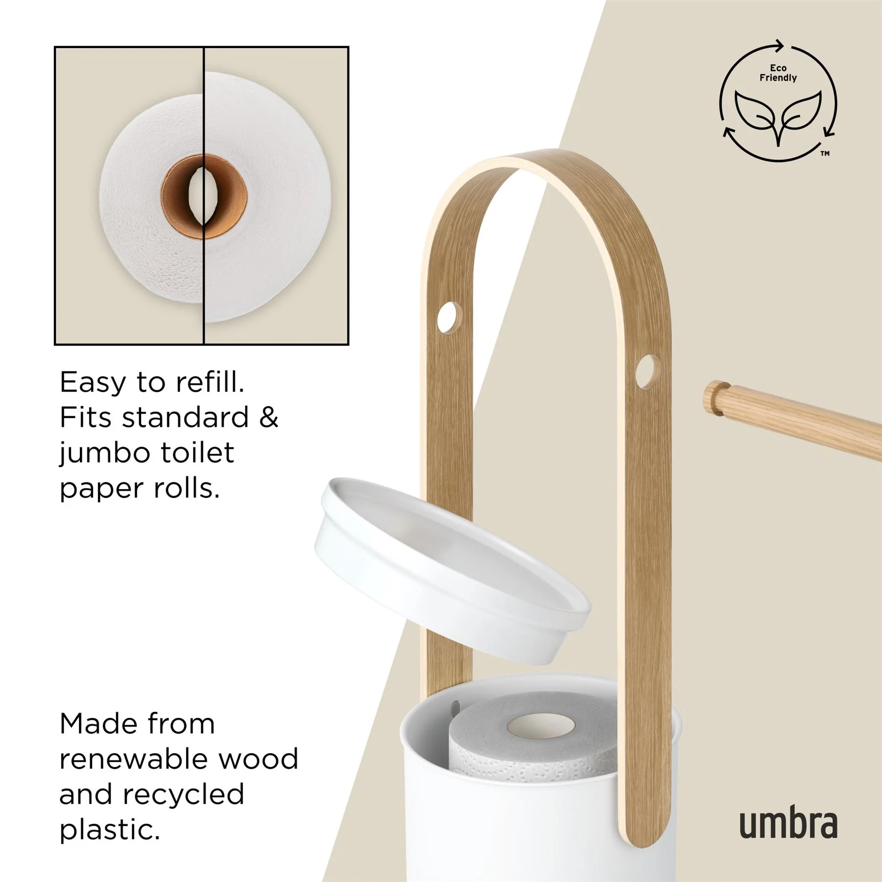 Umbra Bellwood Freestanding Toilet Paper Holder & Reserve - Image 3