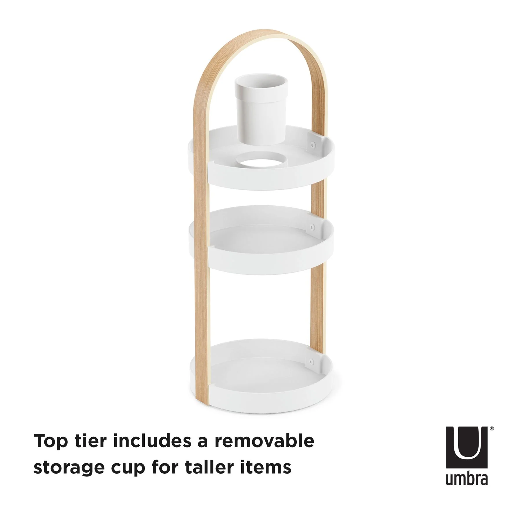 Umbra Bellwood Organizer in White & Natural - Image 3