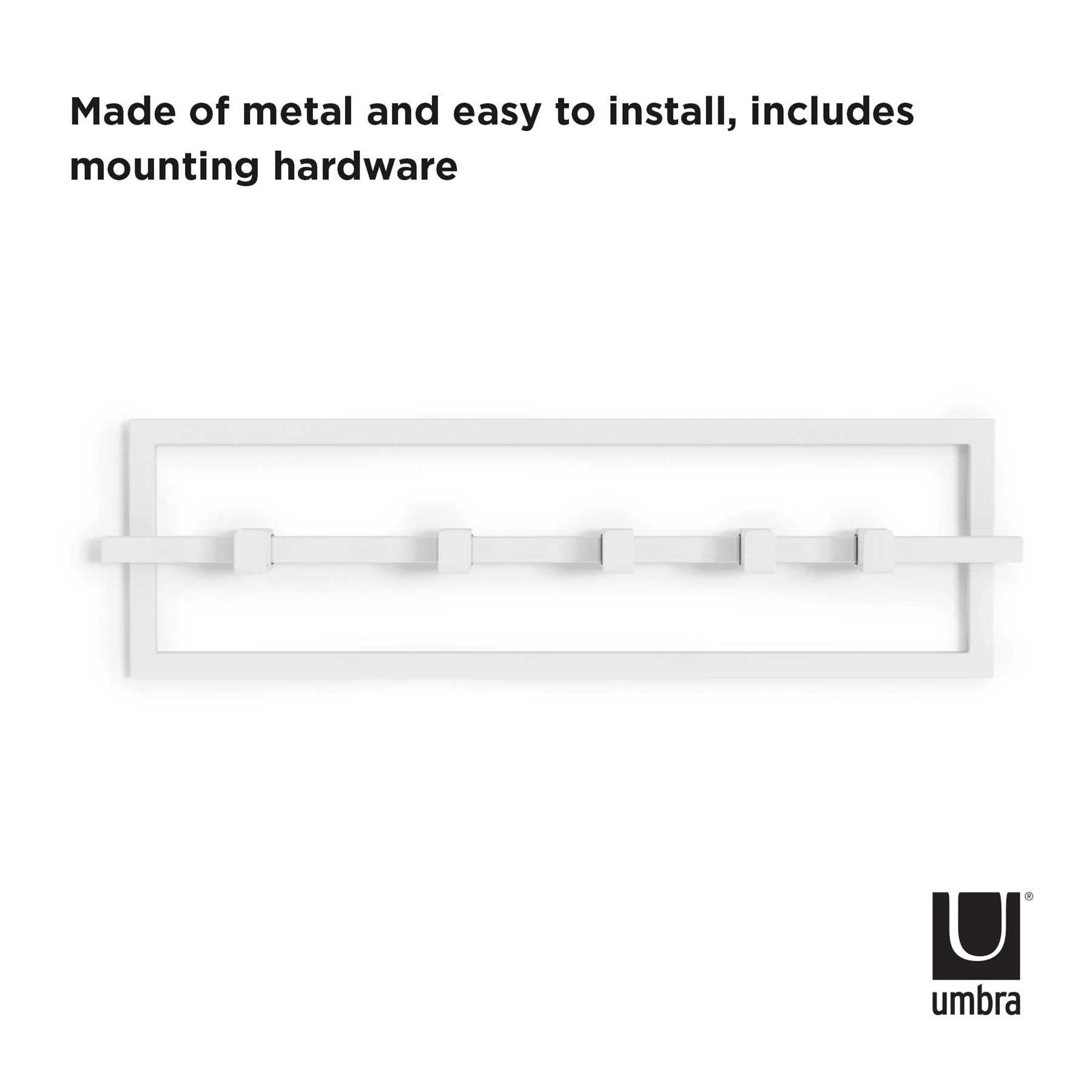 Umbra Cubiko 5 Hook Wall Mounted Coat Rack - Image 8