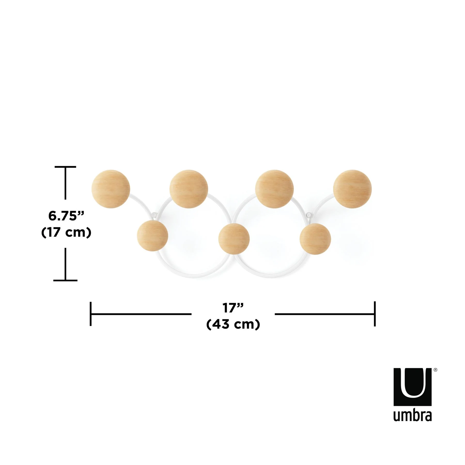 Umbra Dotsy 7 Hook Wall Mounted Coat and Hat Rack - Image 4