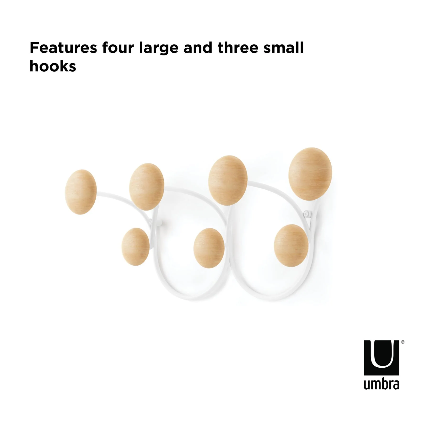 Umbra Dotsy 7 Hook Wall Mounted Coat and Hat Rack - Image 5