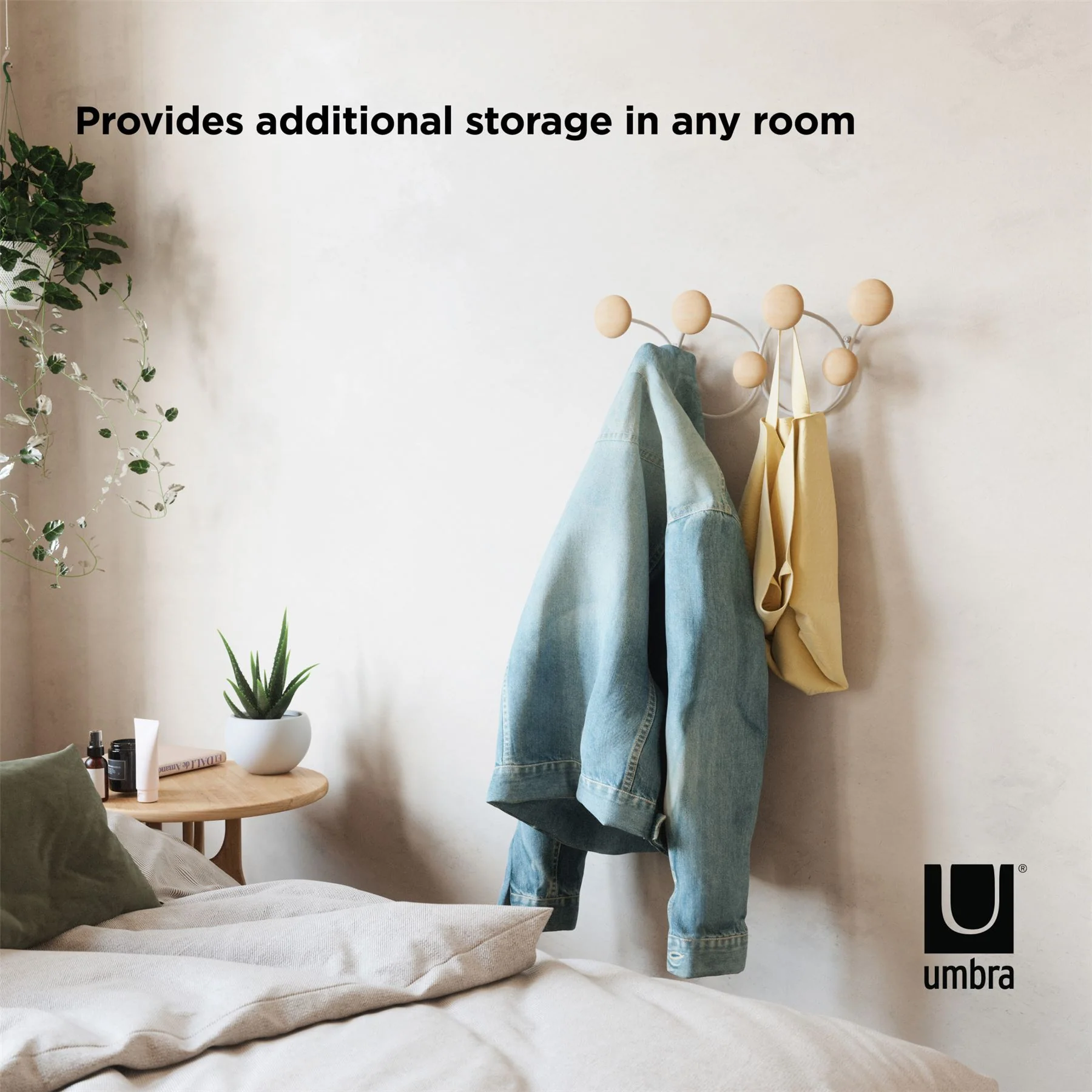 Umbra Dotsy 7 Hook Wall Mounted Coat and Hat Rack - Image 6