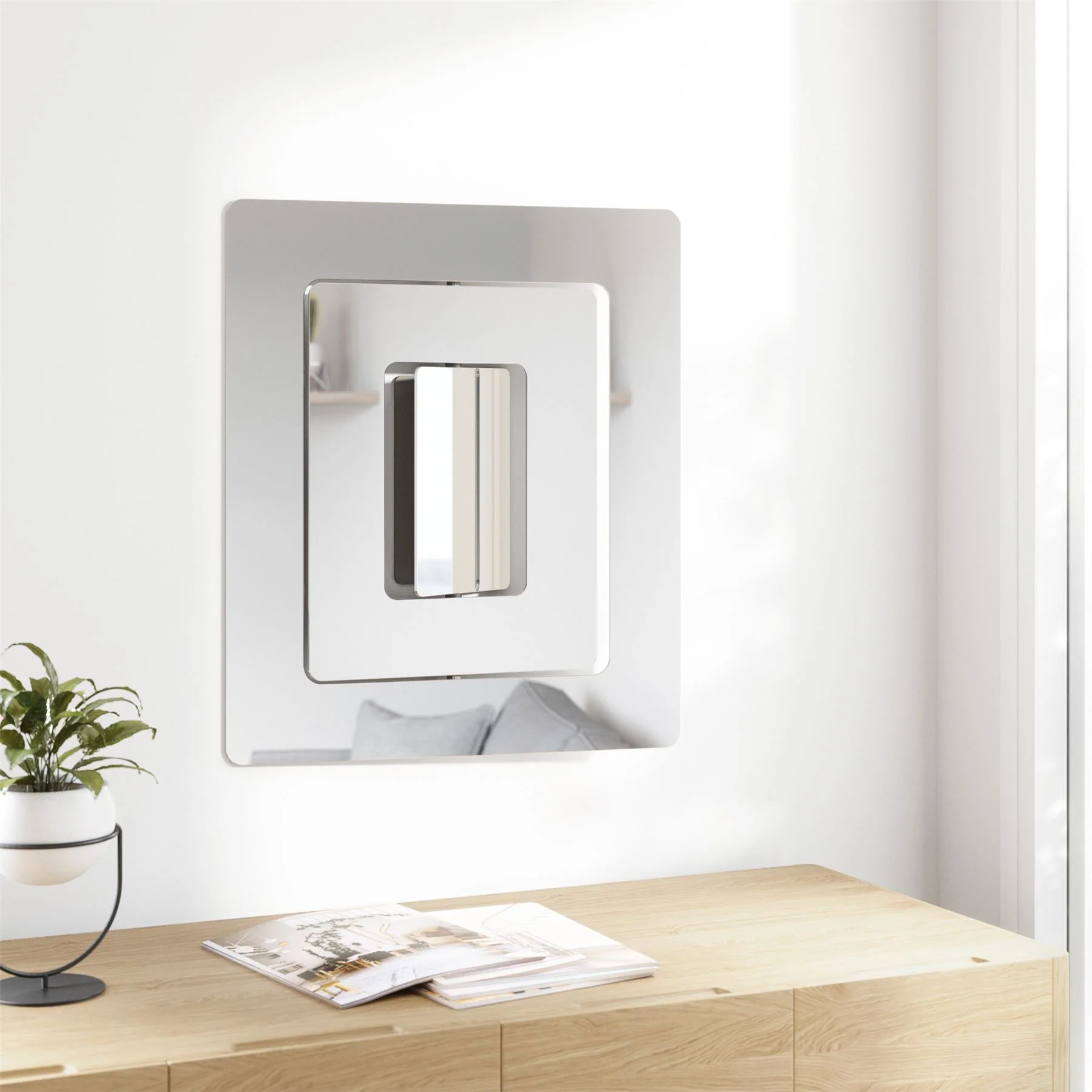 Umbra Echo Pivot Wall Mirror 64x54cm Clear - Image 4