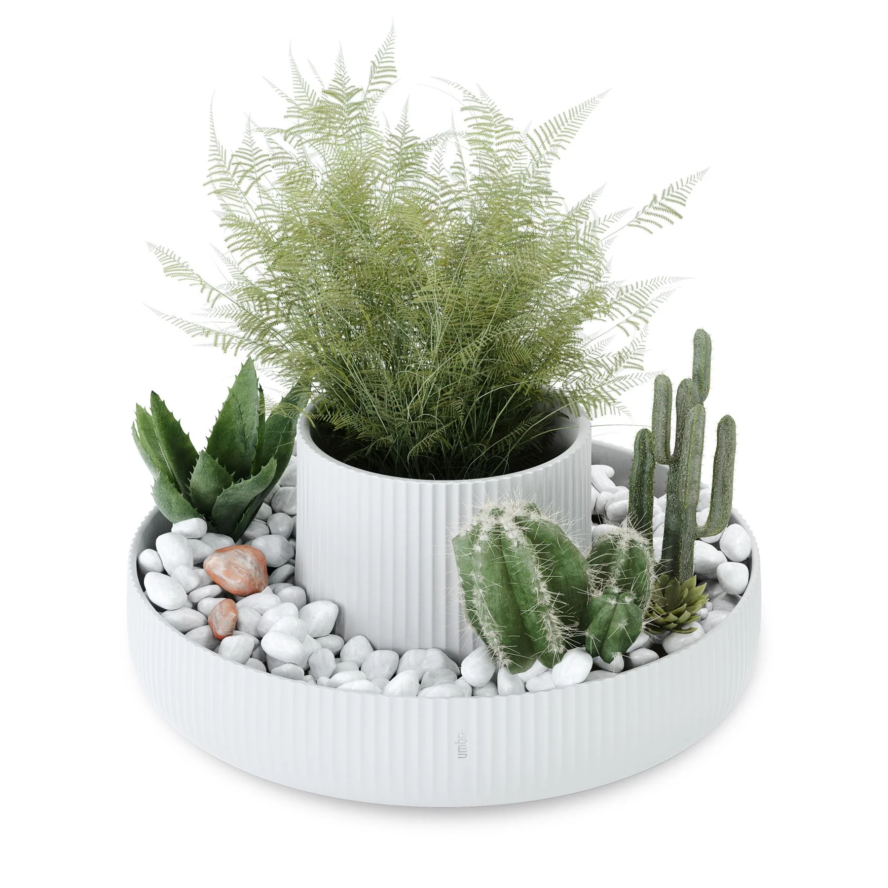 Umbra Fountain White Ceramic Planter - Image 7