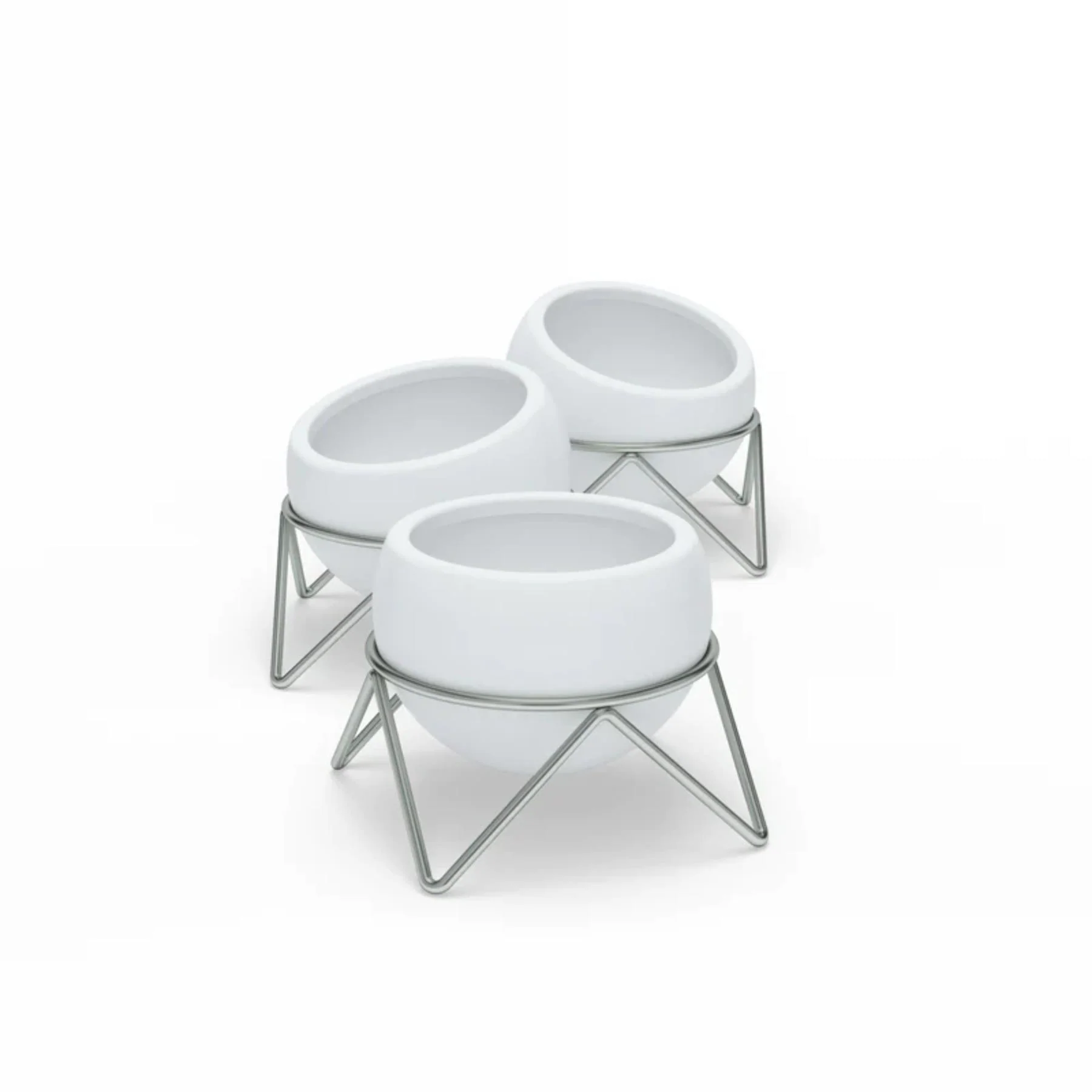 Umbra Potsy Set of Three Ceramic Pots with Stands - Image 2