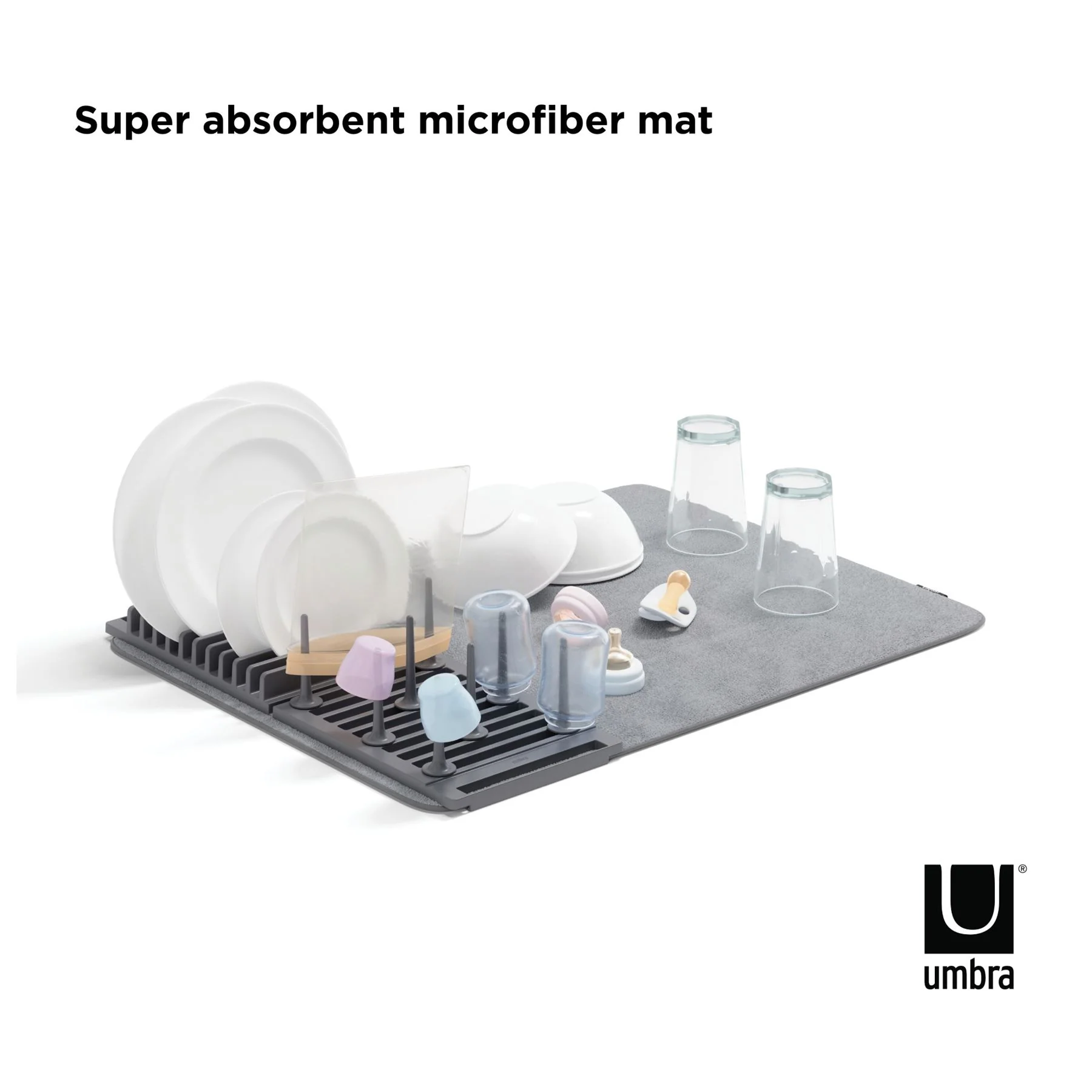 Umbra Udry Pack Away Dishrack with Drying Mat - Image 14