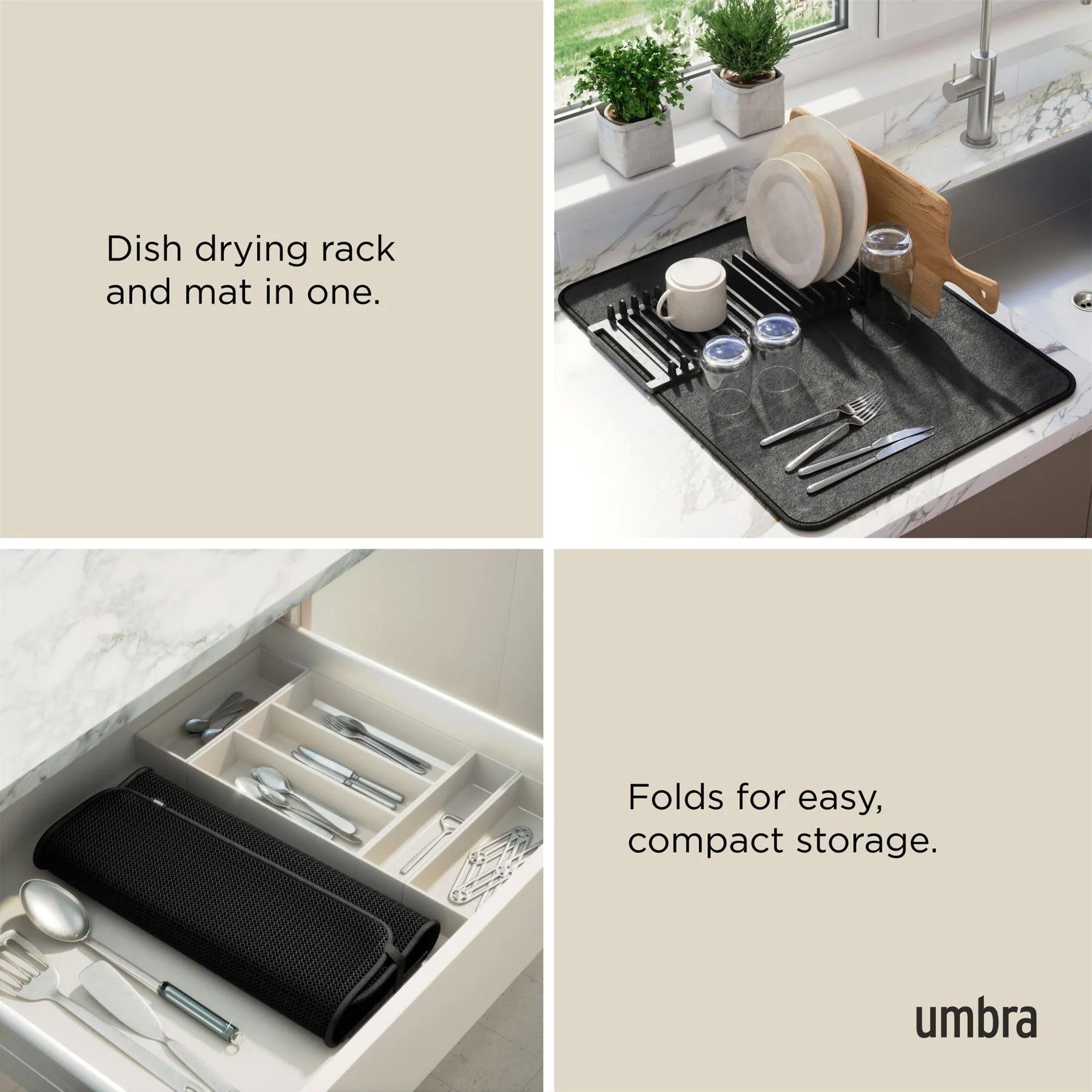 Umbra Udry Pack Away Dishrack with Drying Mat - Image 63