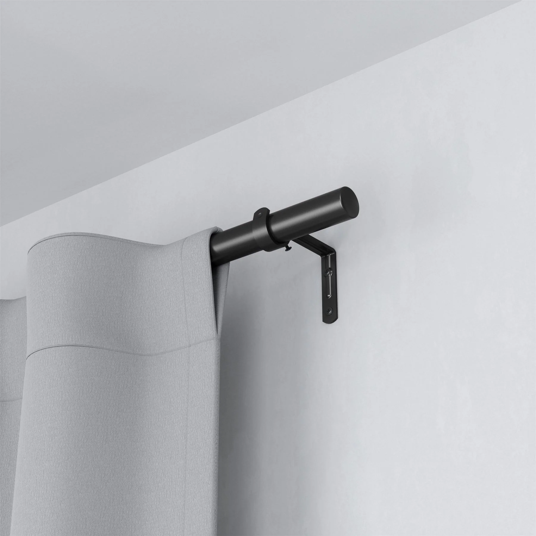 Umbra Zen Rod 81cm to 325cm Matte Black Curtain Pole - Image 6