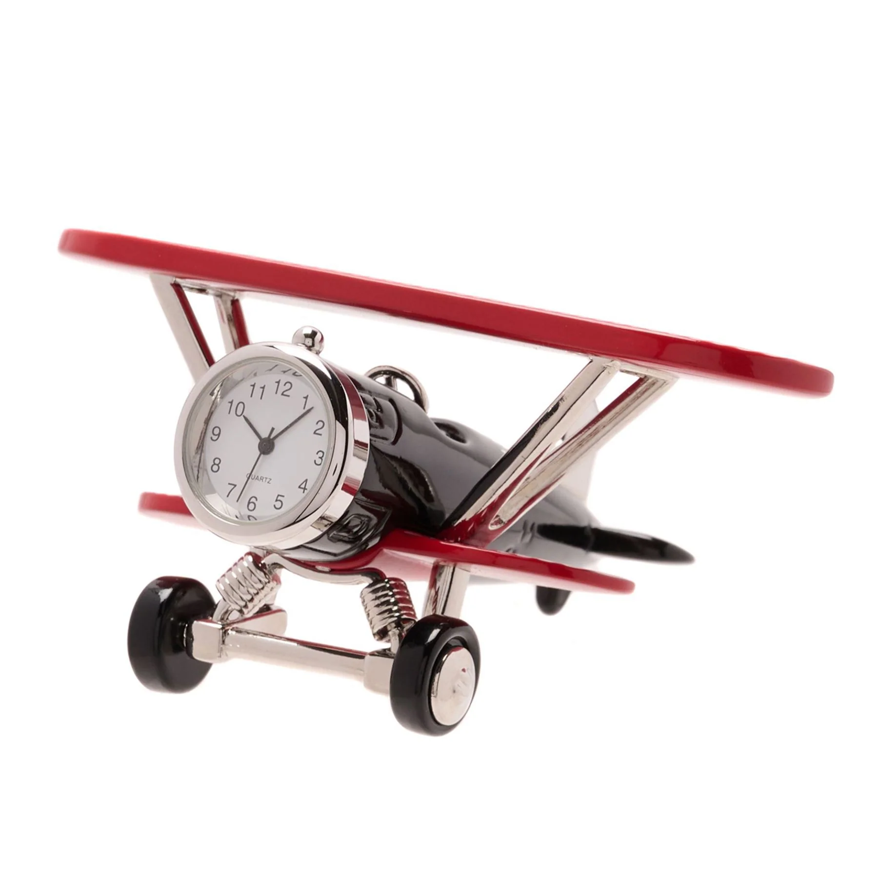 Wm.Widdop Red & Black Bi Plane Miniature Clock
